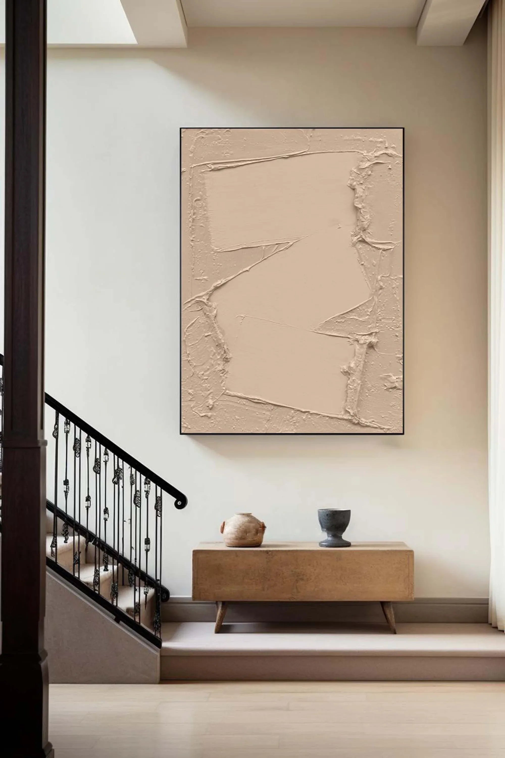 Nude Texture-Minimalist Texture Wall Art in Geometric Design