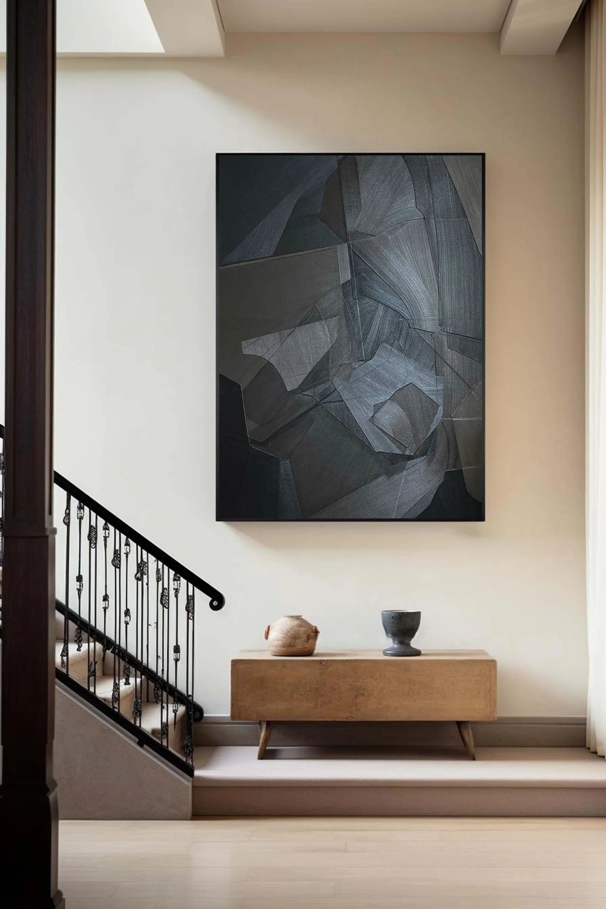 Shadow Geometry-Modern Interior Design Hand drawn 3D Linear Geometry Abstract Wall Art