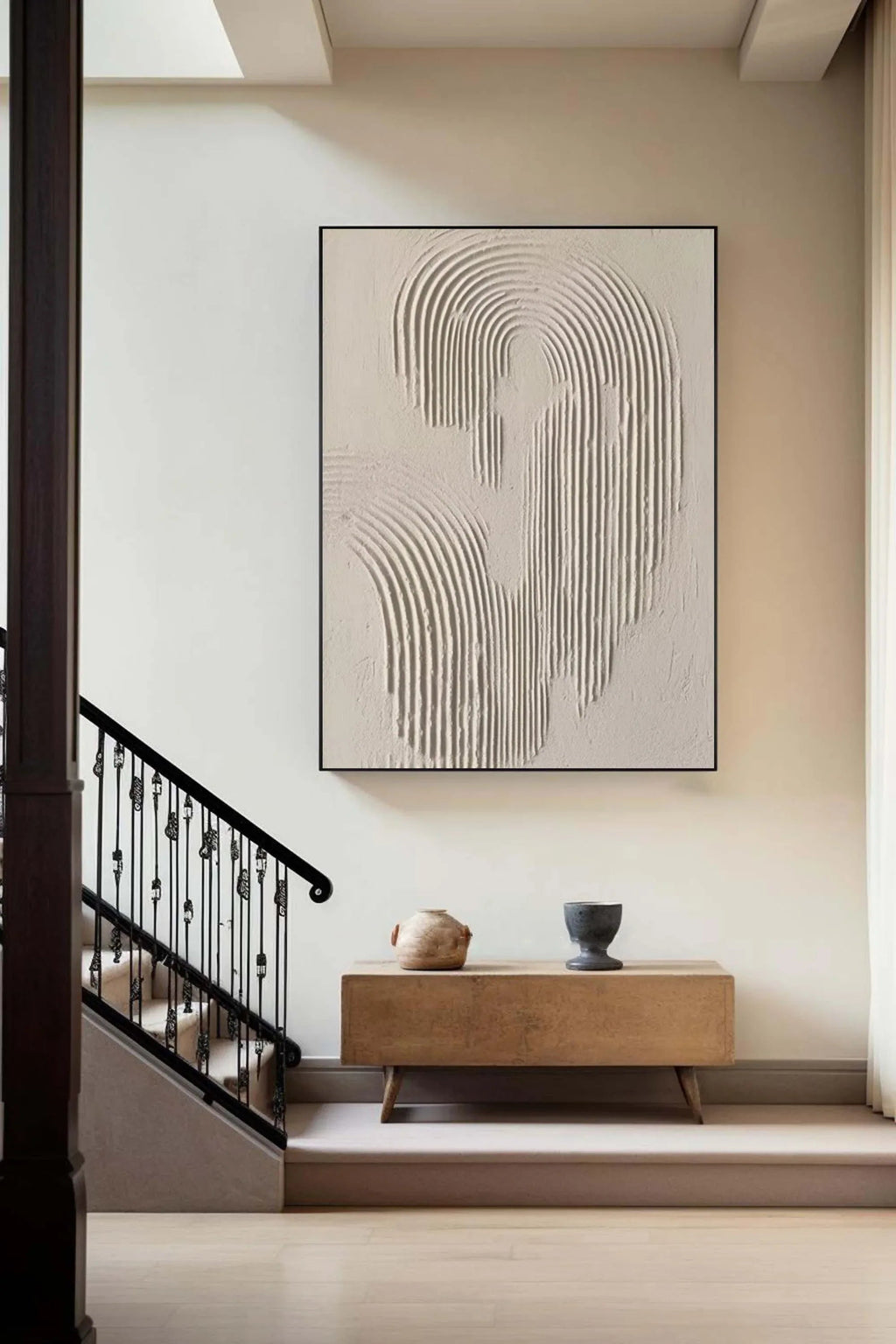 Rippled Elegance-Modern Interior Design Geometric Curve Texture Abstract Wall Art