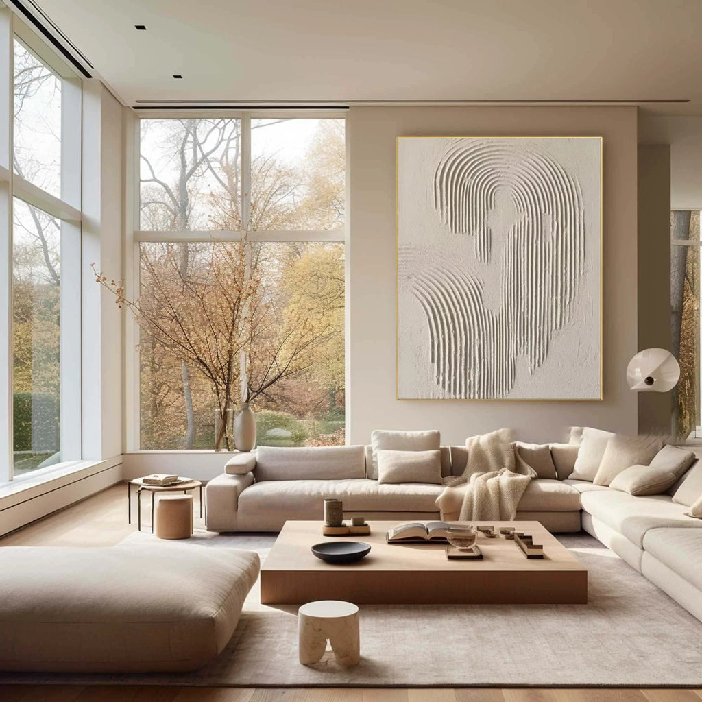 Rippled Elegance-Modern Interior Design Geometric Curve Texture Abstract Wall Art