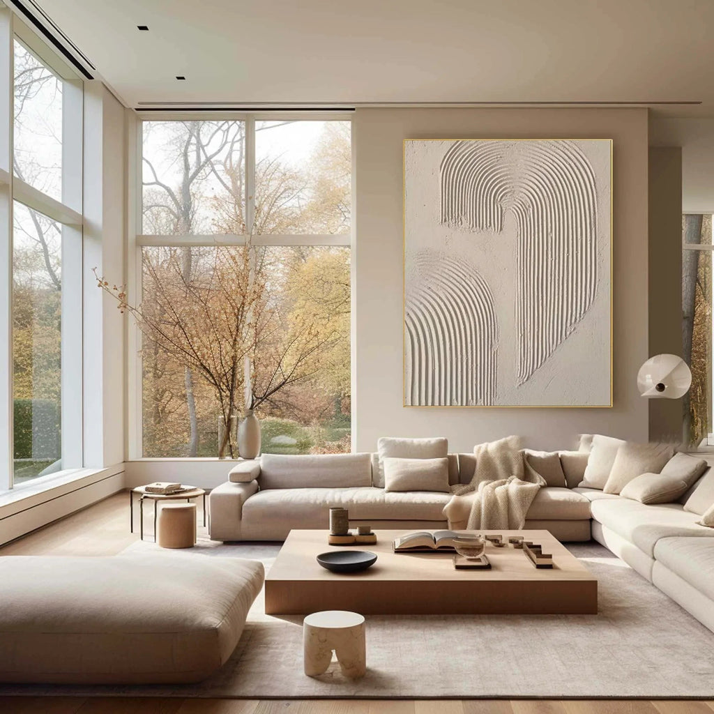 Abstract Arc Texture-Minimalist Textured Wall Art with Flowing Arches