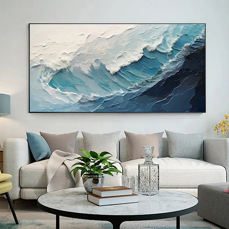 Large Textured Abstract Wall Art for Modern Interiors – Quiet Surge#AB14122