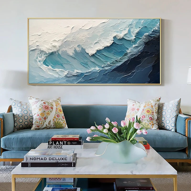 Large Textured Abstract Wall Art for Modern Interiors – Quiet Surge#AB14122