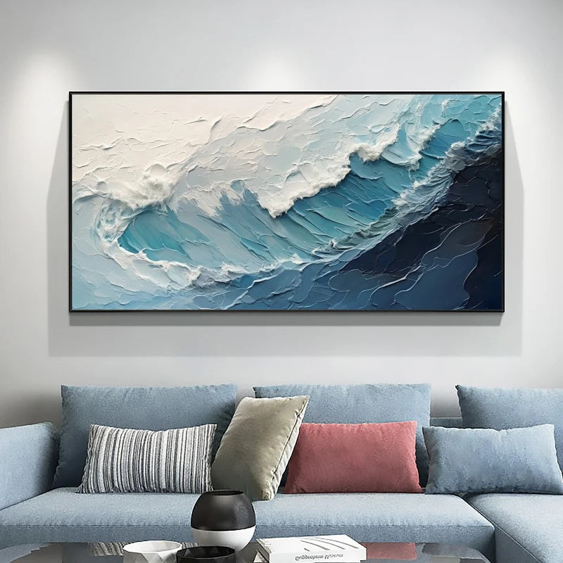 Large Textured Abstract Wall Art for Modern Interiors – Quiet Surge#AB14122