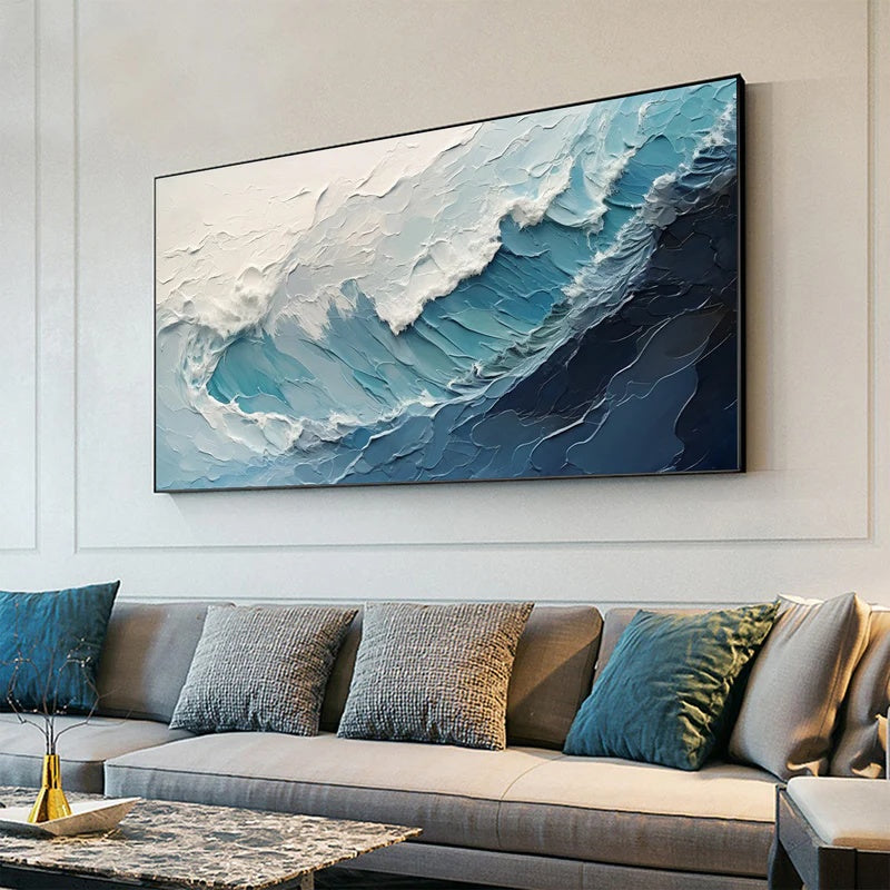 Large Textured Abstract Wall Art for Modern Interiors – Quiet Surge#AB14122