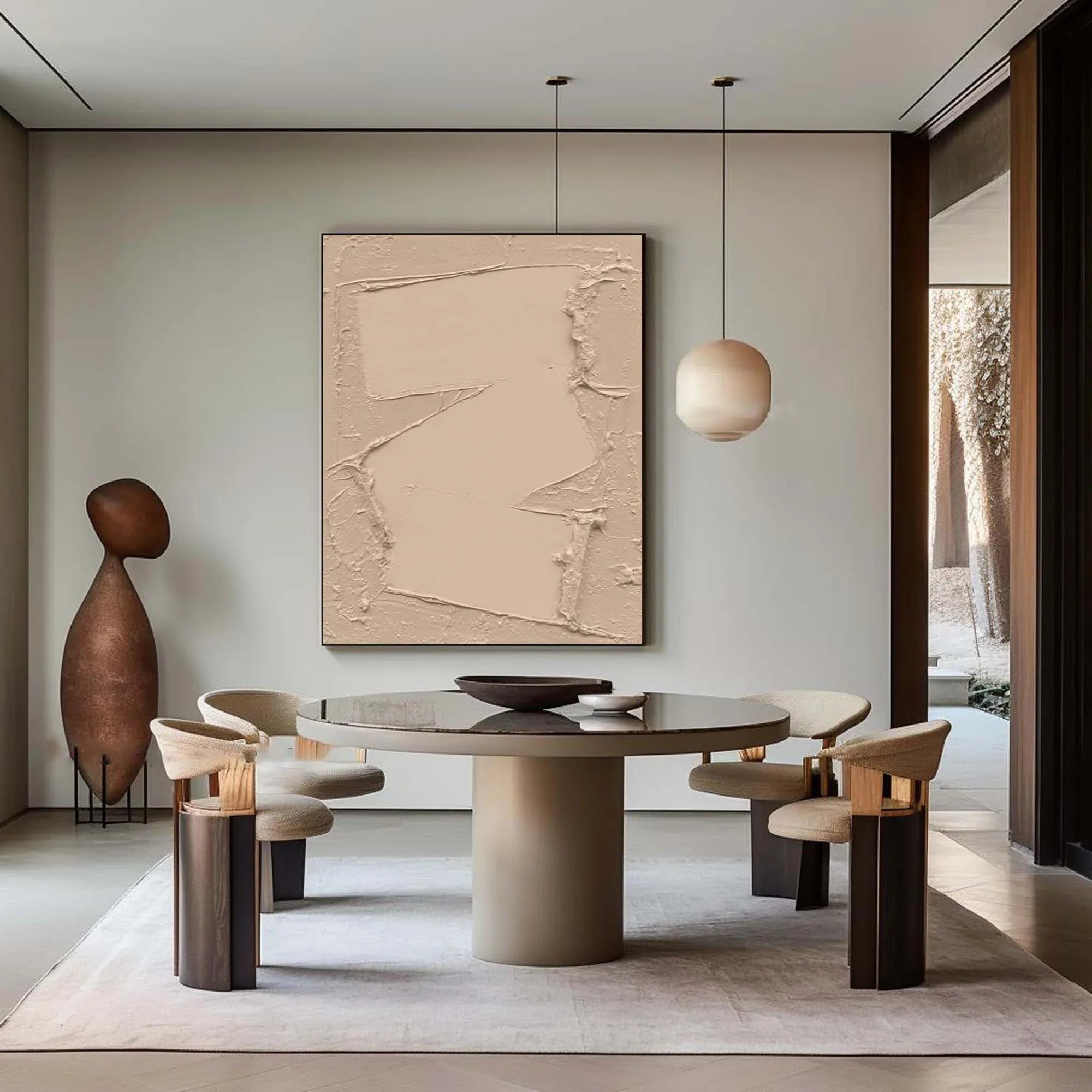 Nude Texture-Minimalist Texture Wall Art in Geometric Design