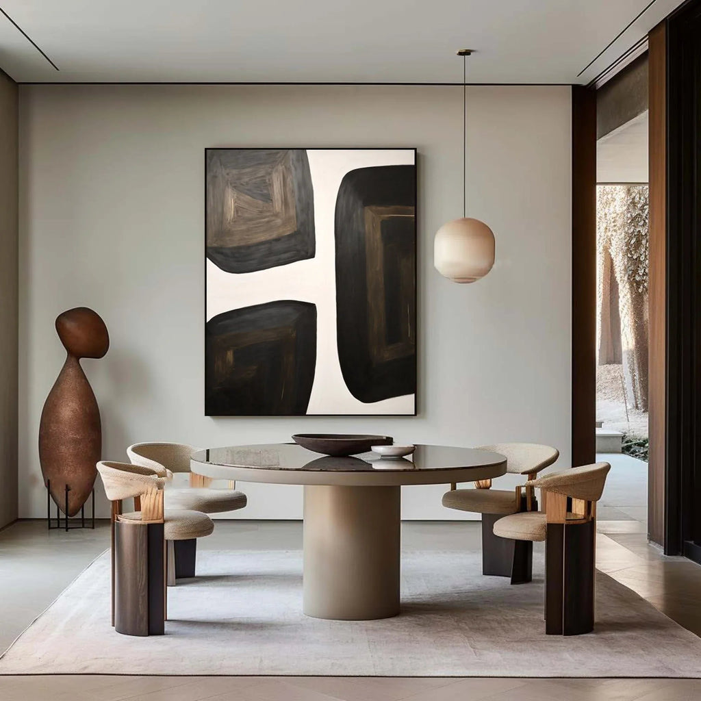 Shifting Horizons-Geometric Block Wabi Sabi Abstract Wall Art