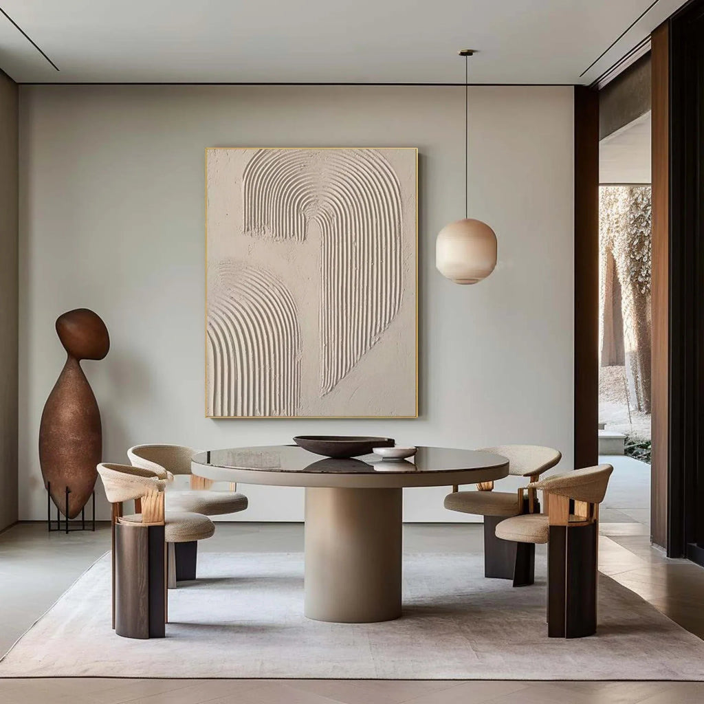 Abstract Arc Texture-Minimalist Textured Wall Art with Flowing Arches