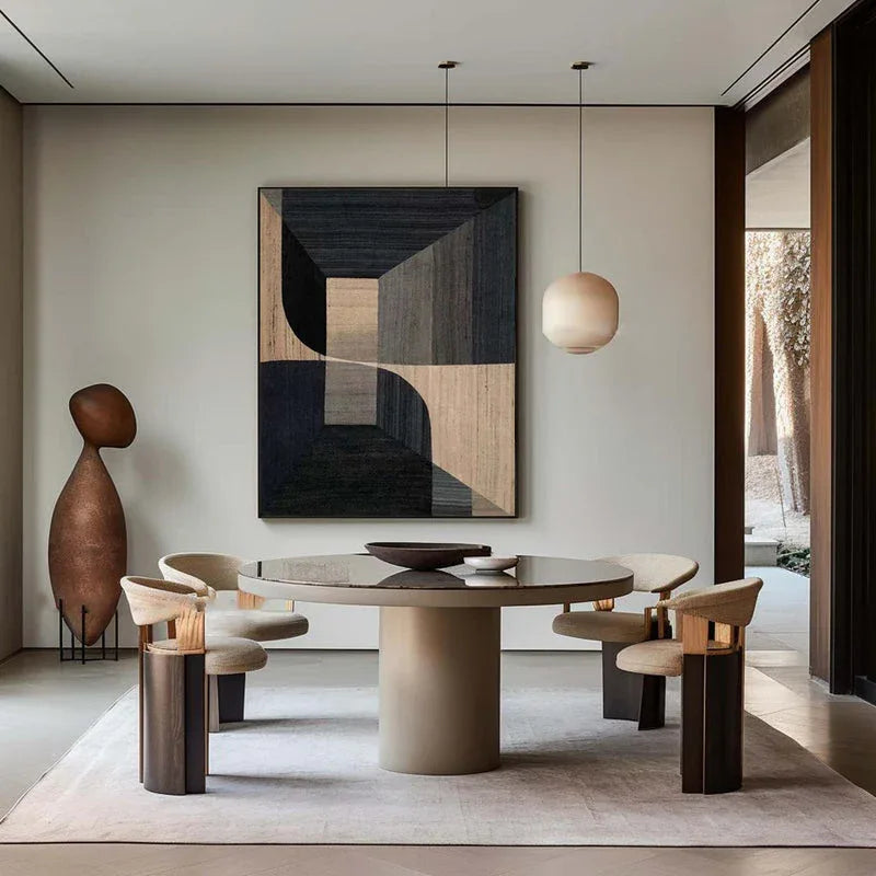 Geometric Tranquility-Geometric Space Abstract Wall Art with Extremely Simple Style