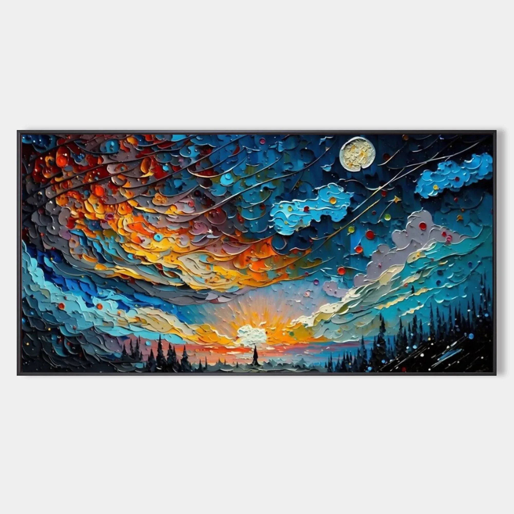 Cosmic Sunrise - Modern Interior Design Abstract Texture Starry Sky Wall Art