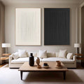 Dual Symmetry SET OF 2-Modern Minimalist Geometric Vertical Stripes Texture Abstract Wall Art