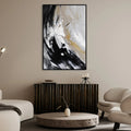 Monochrome Symphony Canvas-Modern Light Luxury Abstract Texture Oil Painting Wall Art
