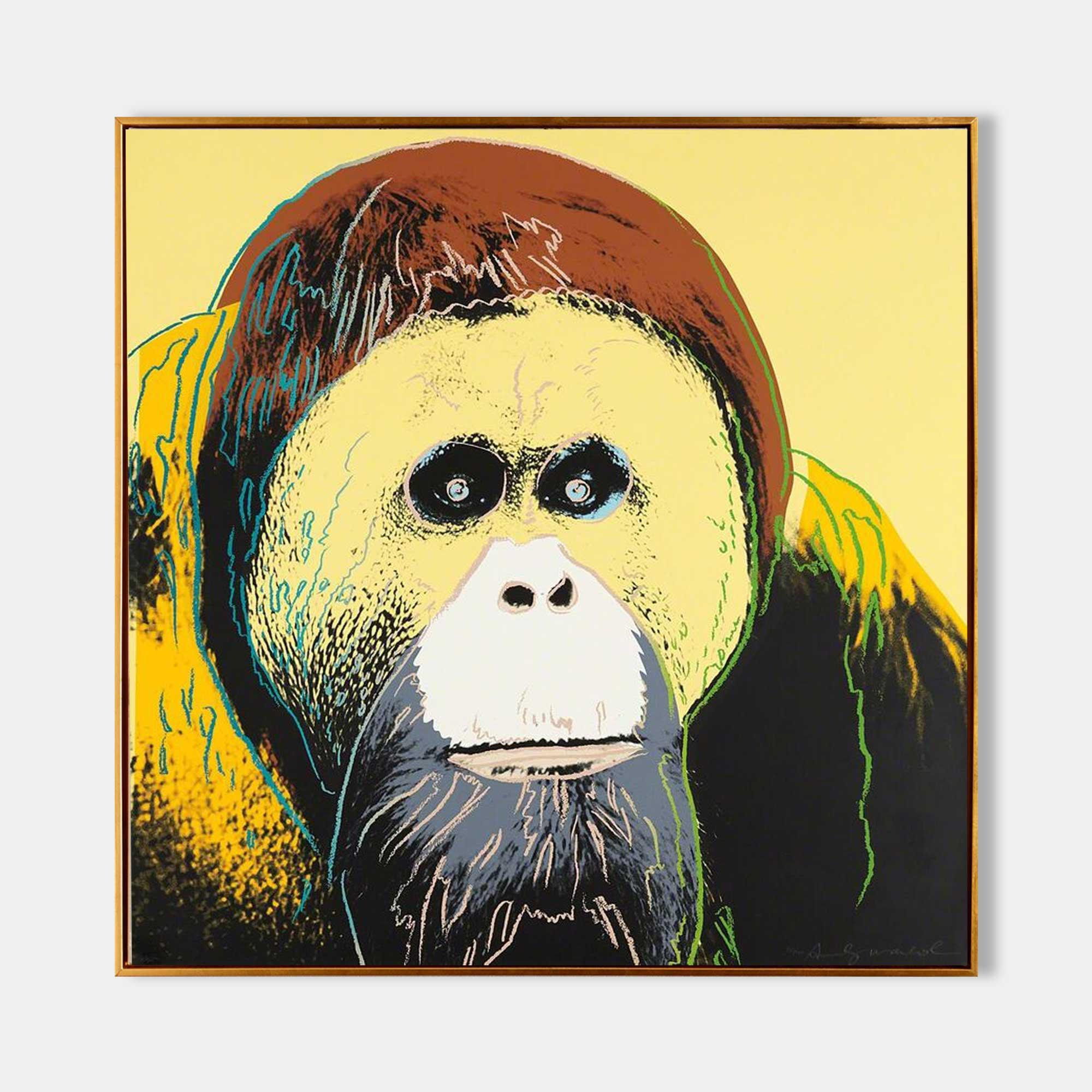 Expressive Orangutan-Pop Chimpanzee Abstract Wall Art