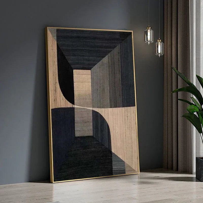 Geometric Tranquility-Geometric Space Abstract Wall Art with Extremely Simple Style