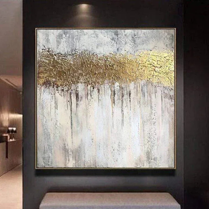 Golden Dream-Modern Three-Dimensional Gold-Plated Waterfall Texture Oil Painting Wall Art