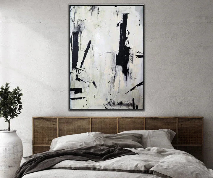 Monochrome Graffiti - Modern Interior Decoration Black and White Graffiti Abstract Wall Art