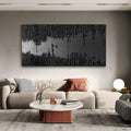 Fracture Flow-Black River Stripe Texture Abstract Wall Art in Modern Home Decoration