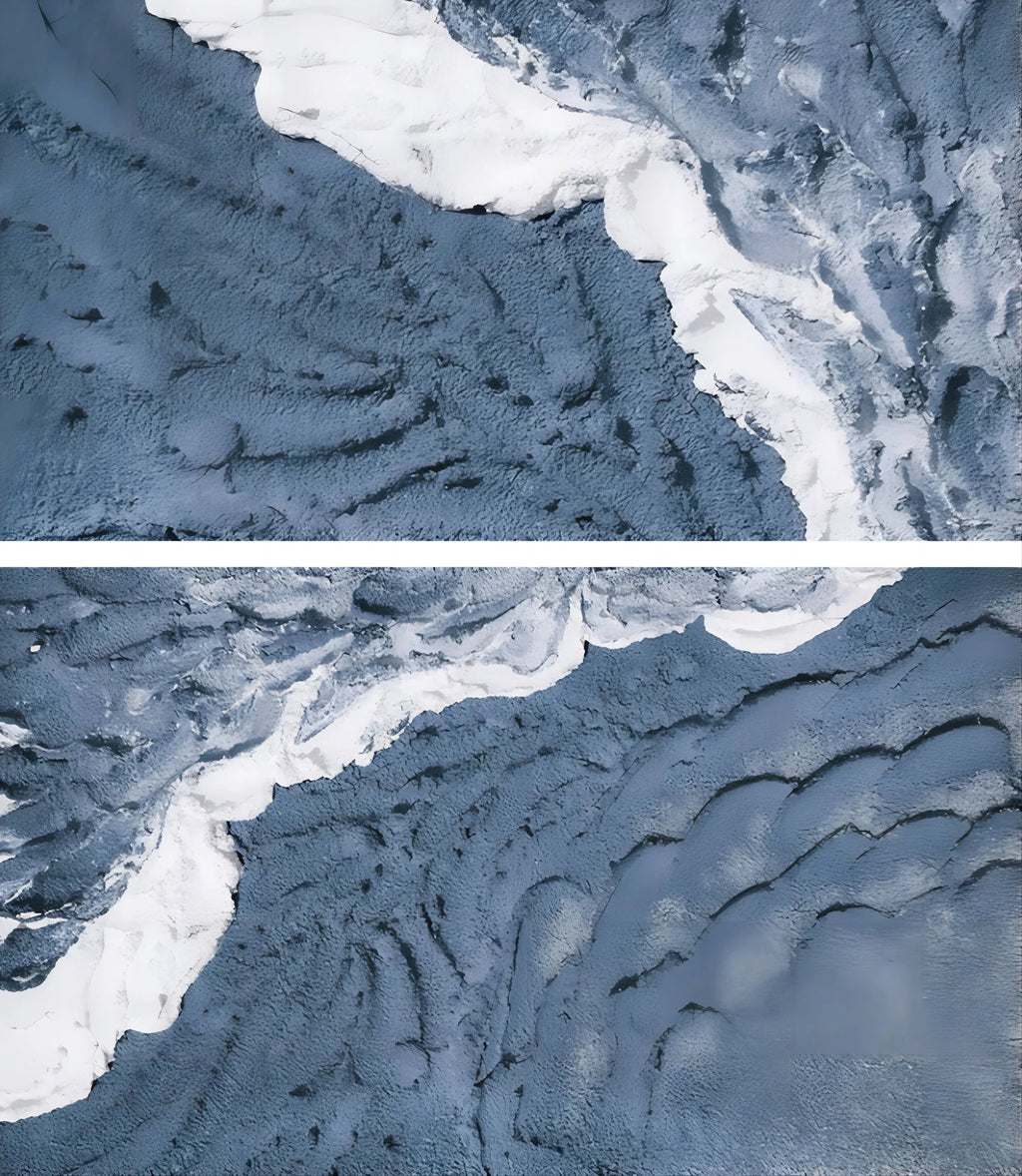 Blue Tide-Hand Drawn Three-Dimensional Wave Texture Wall Art