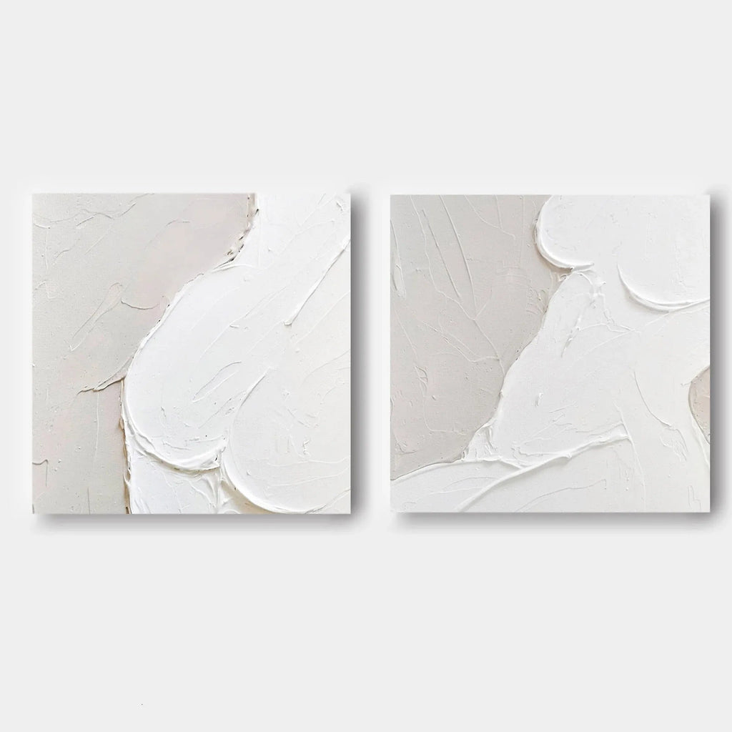 Abstract Whispers Diptych Set Of 2-Modern Minimalist Three-Dimensional Abstract Wall Art