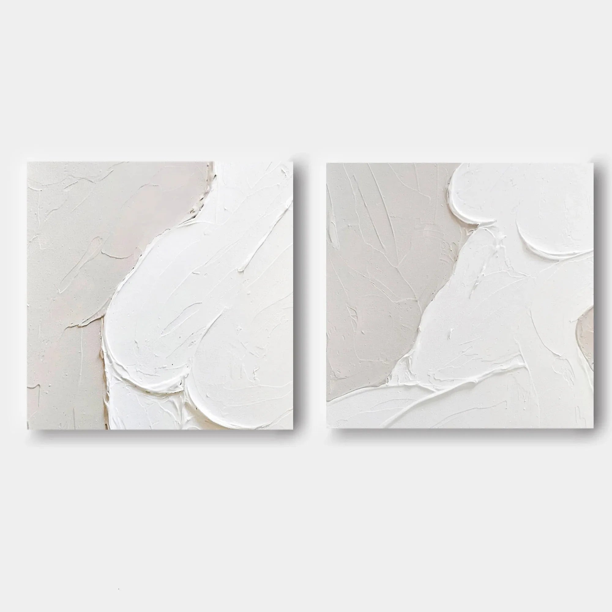 Abstract Whispers Diptych Set Of 2-Modern Minimalist Three-Dimensional Abstract Wall Art