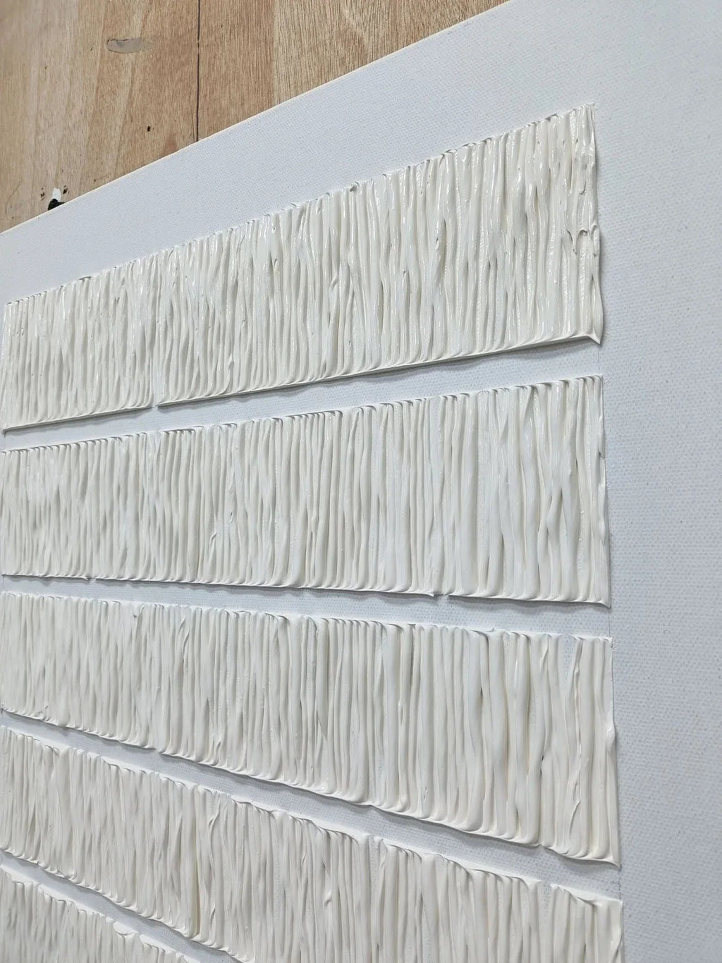 Linear Harmony Diptych Art Set Of 2-Pure White Minimalist Striped Abstract Wall Art