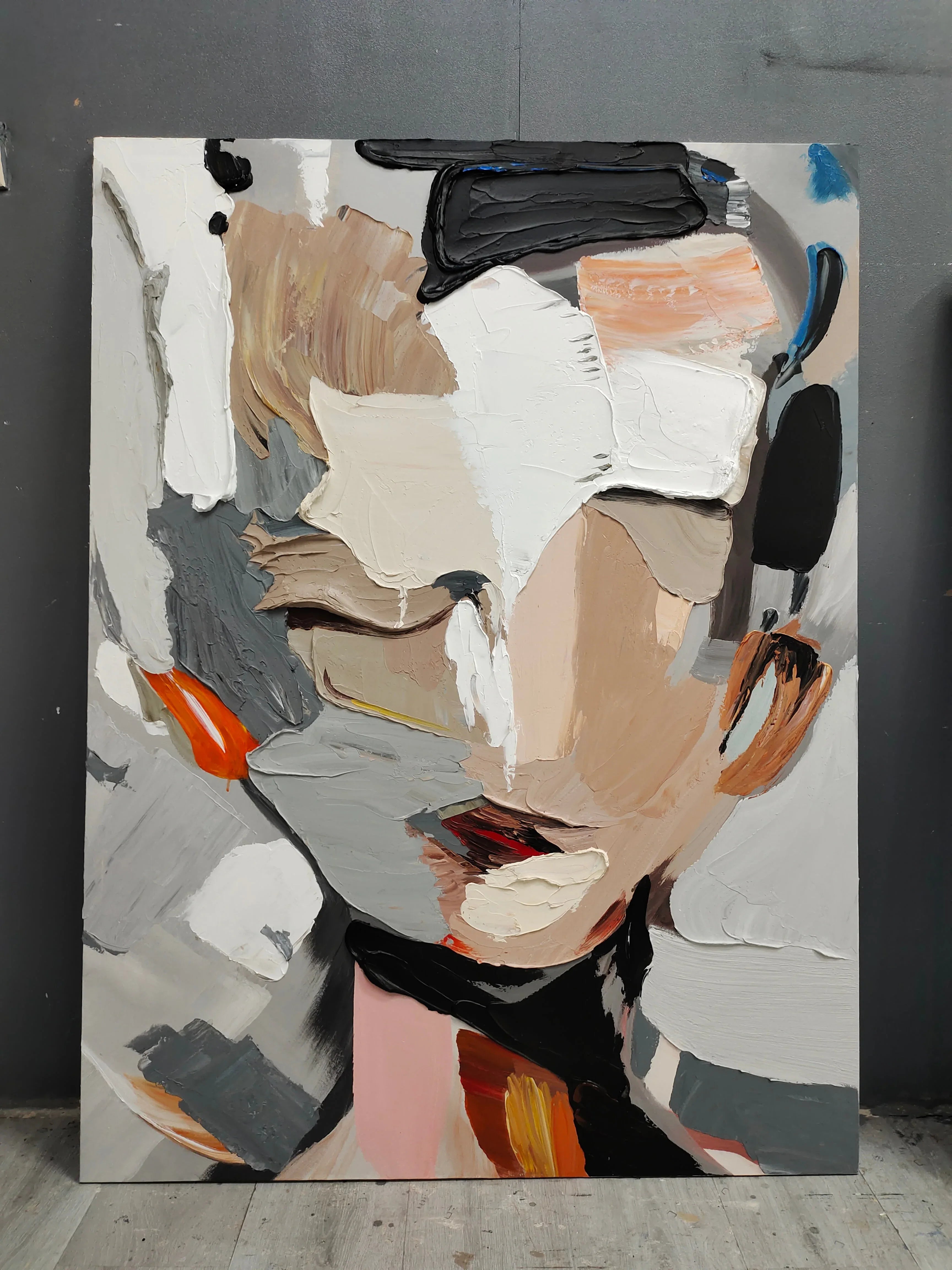 Abstract Portrait-Vertical Three-Dimensional Abstract Portrait Texture Wall Art