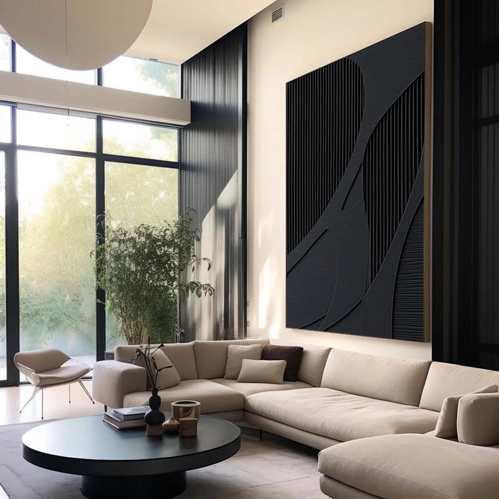 Silent Harmony-Modern hand drawn geometric wabi sabi abstract wall art