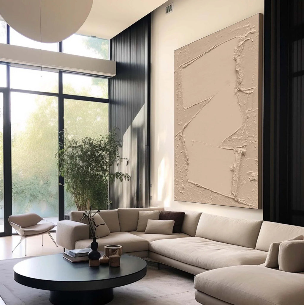 Nude Texture-Minimalist Texture Wall Art in Geometric Design