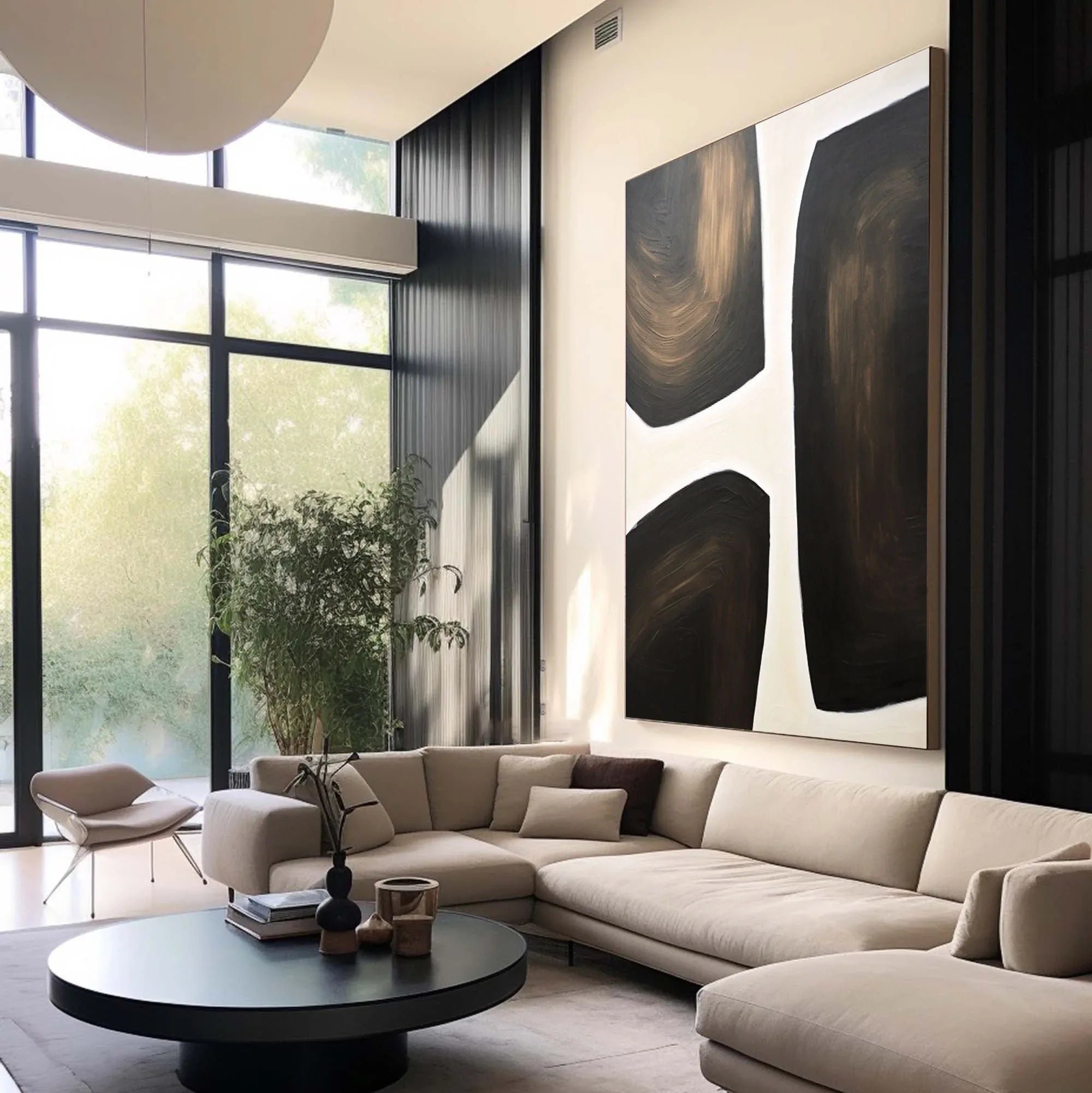 Abstract Harmony Wall Art-Modern Hand-Painted Geometric Wabi-Sabi Abstract Oil Painting