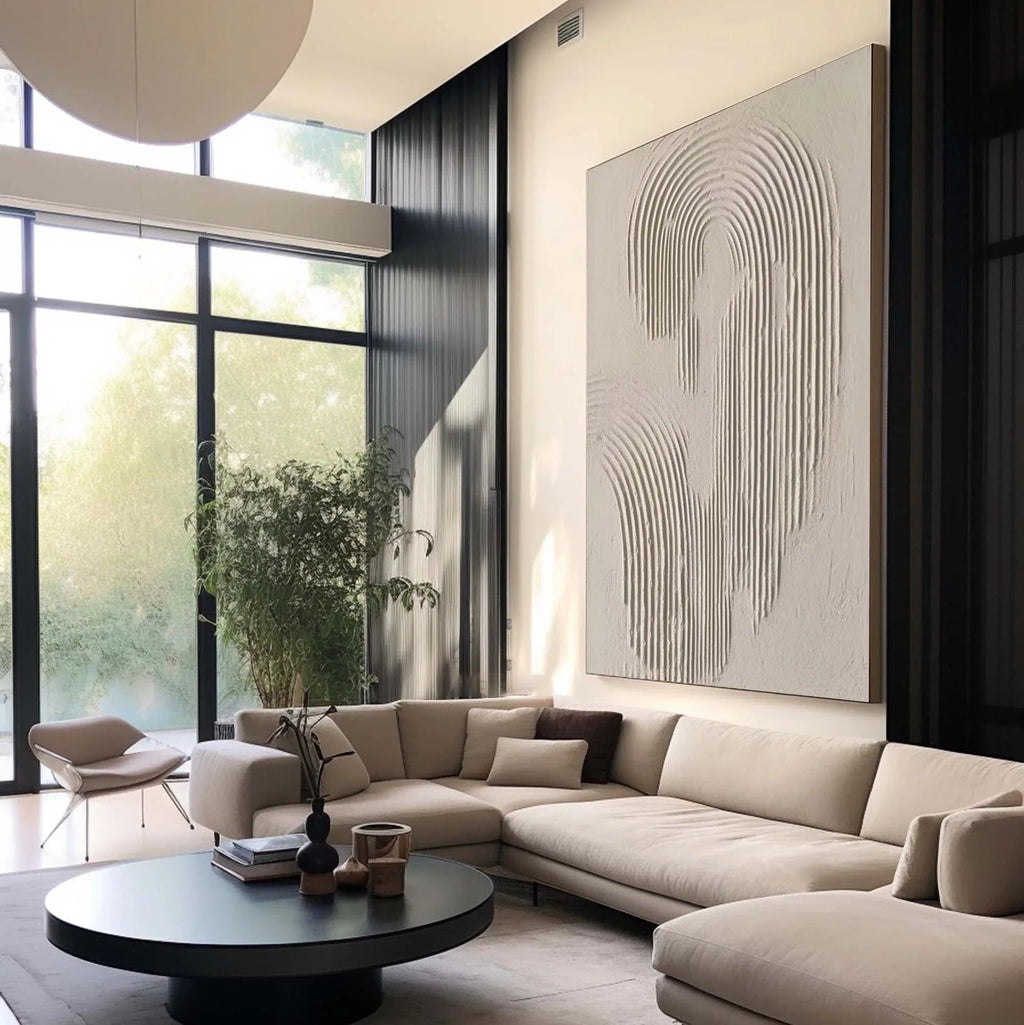 Rippled Elegance-Modern Interior Design Geometric Curve Texture Abstract Wall Art