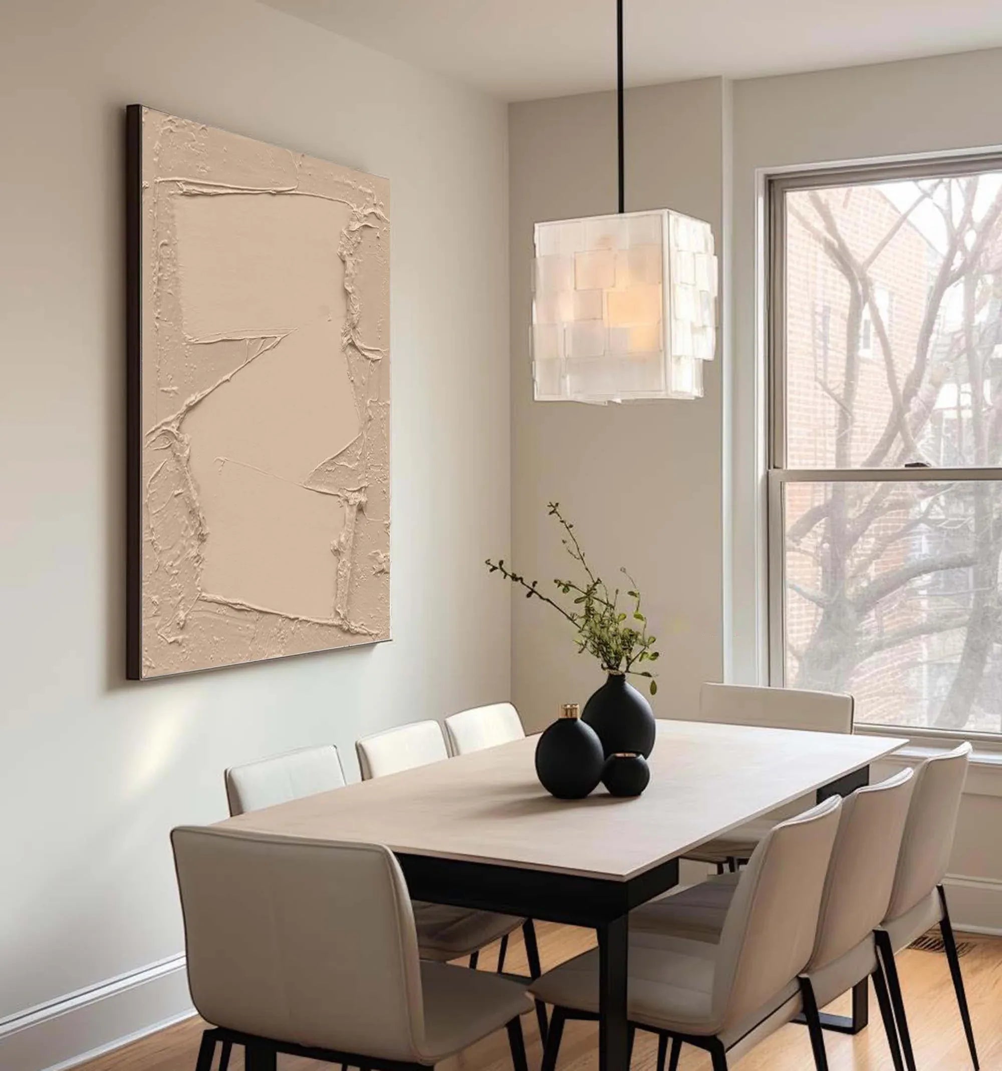 Nude Texture-Minimalist Texture Wall Art in Geometric Design