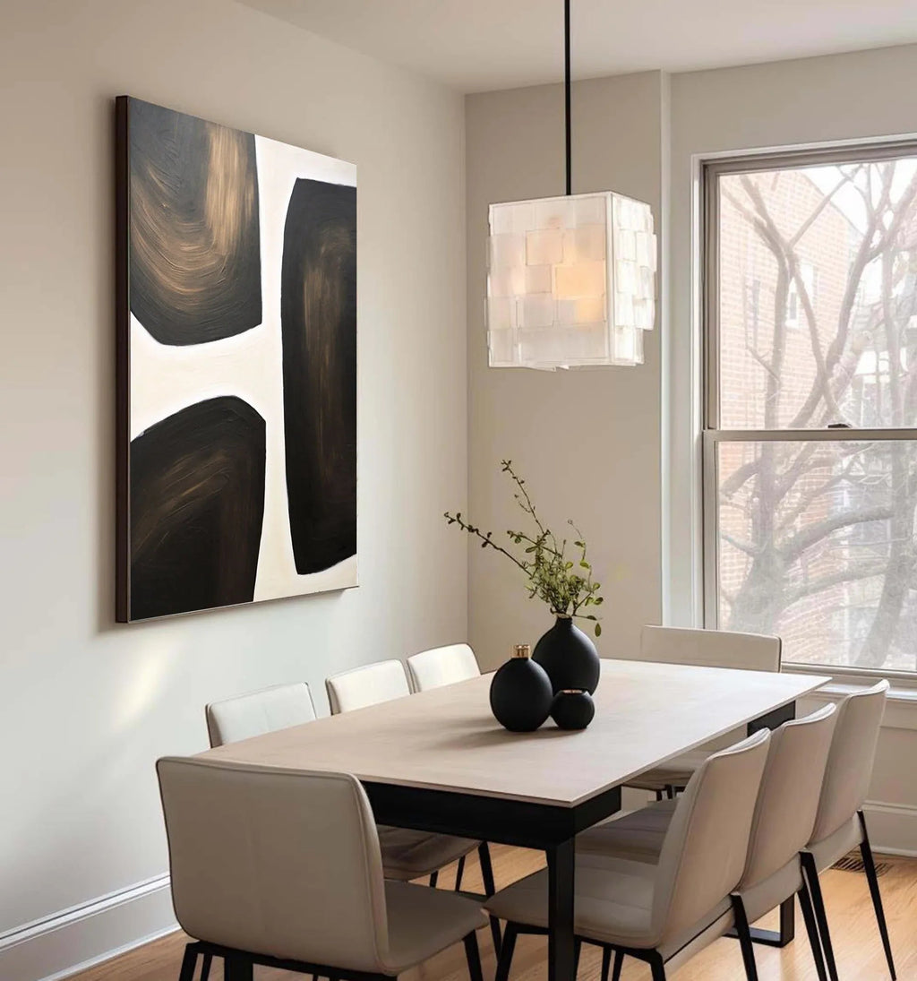 Abstract Harmony Wall Art-Modern Hand-Painted Geometric Wabi-Sabi Abstract Oil Painting