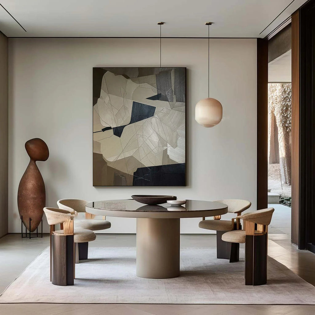 Fragmented Harmony-Geometric Abstract Irregular Wall Art in Modern Minimalist Home Decoration