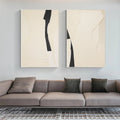 Modern Silhouettes SET OF 2-Minimalist Abstract Texture Symmetrical Wall Art