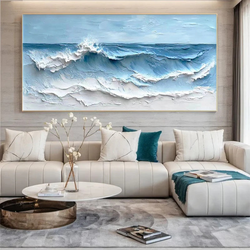 Large Textured Abstract Wall Art for Modern Interiors – Horizon in Motion#AB14129