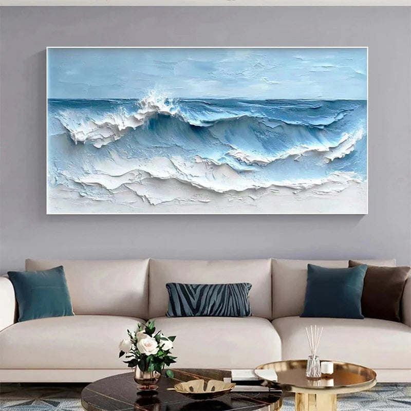 Large Textured Abstract Wall Art for Modern Interiors – Horizon in Motion#AB14129