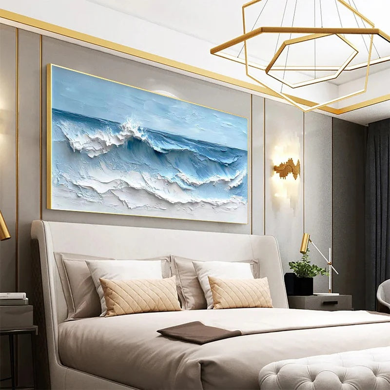 Large Textured Abstract Wall Art for Modern Interiors – Horizon in Motion#AB14129