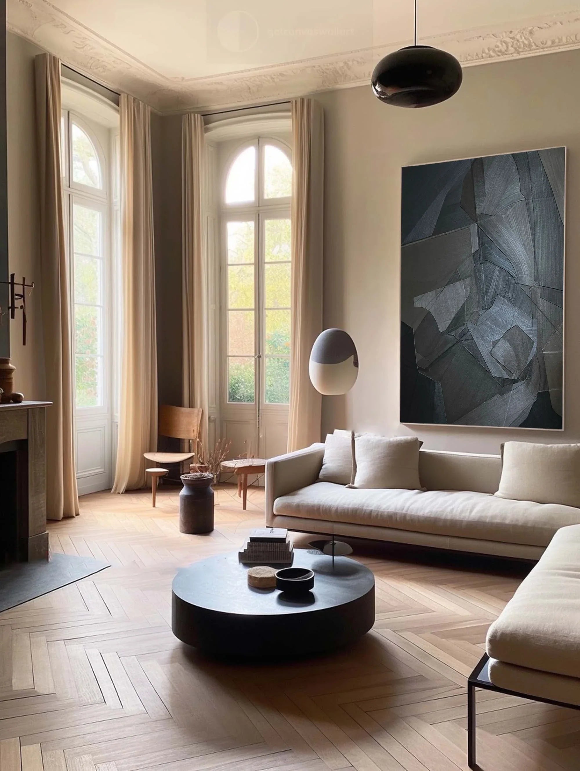 Shadow Geometry-Modern Interior Design Hand drawn 3D Linear Geometry Abstract Wall Art