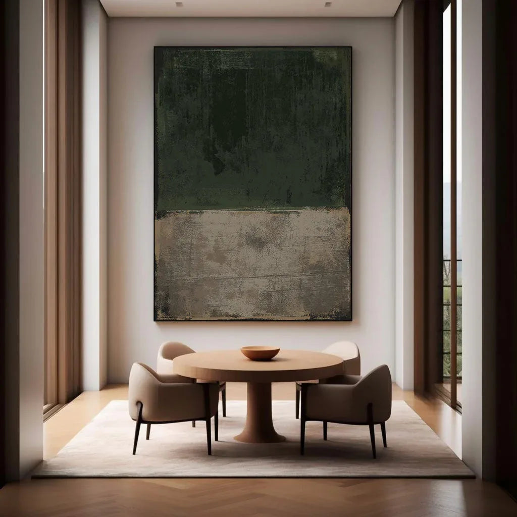 Echoes of Earth-Hand Drawn Minimalist Dual Color Block Vertical Wabi Sabi Wall Art
