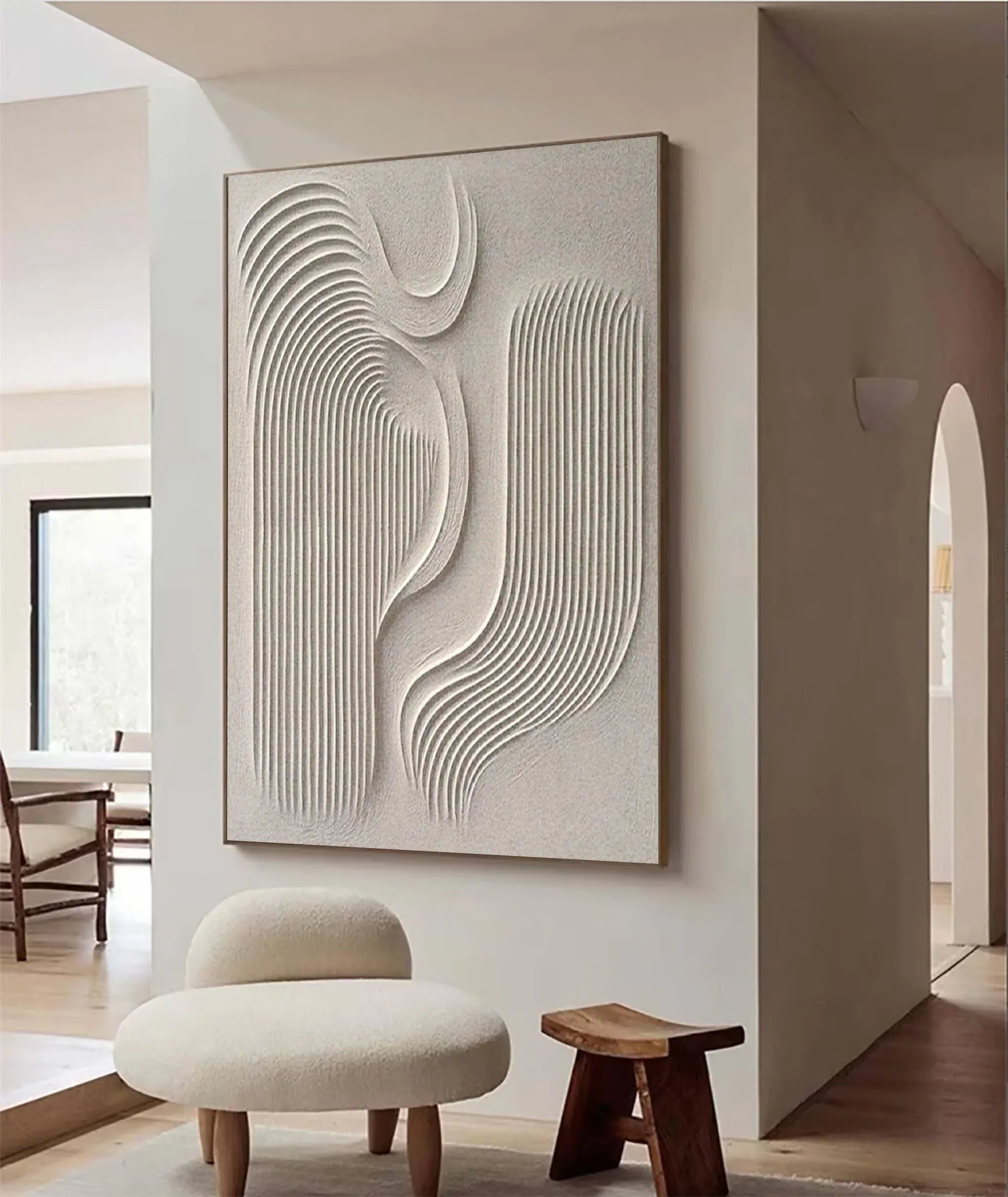 Flowing Harmony-Modern Minimalist Flowing Curved Geometric Abstract Wall Art