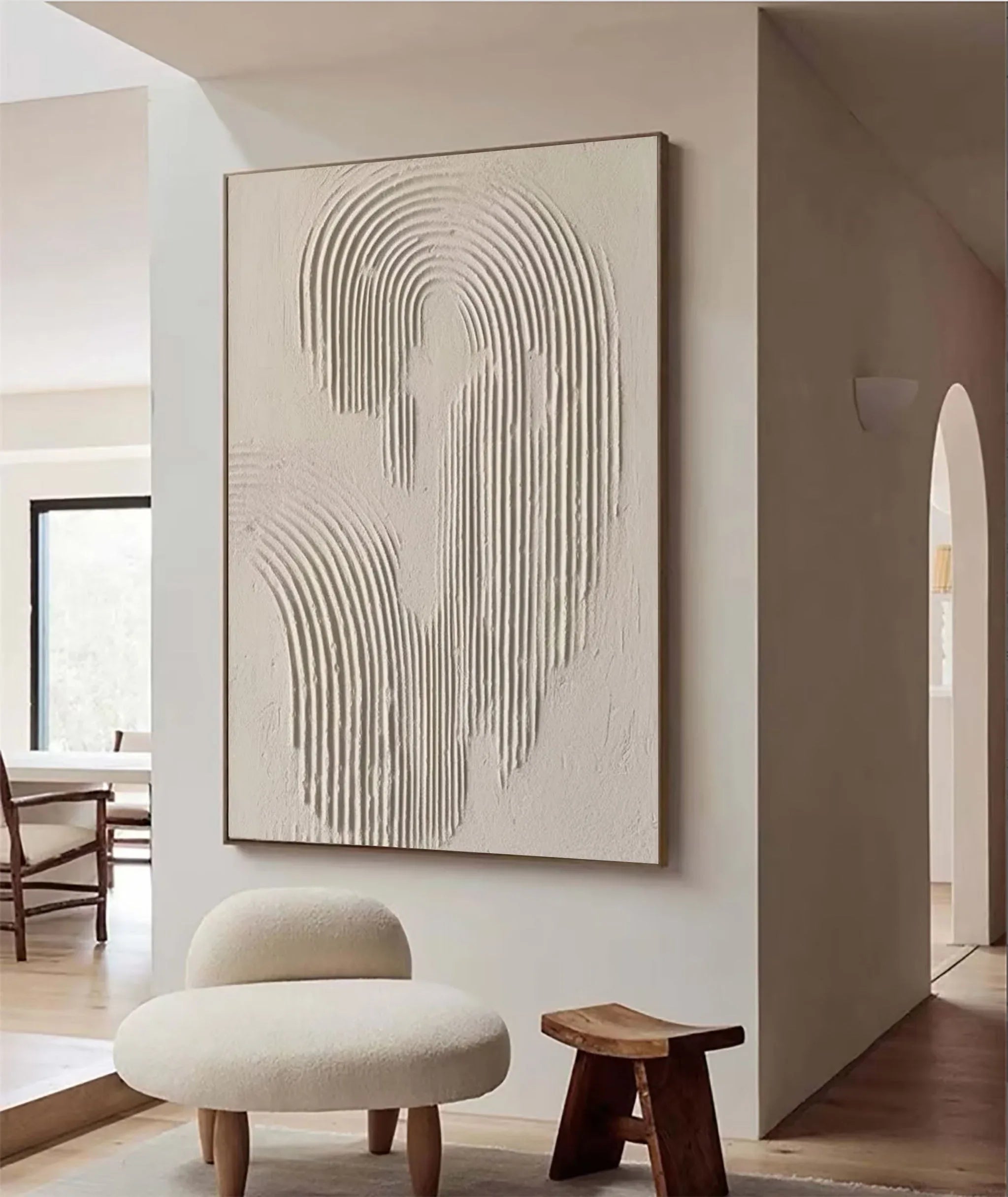 Rippled Elegance-Modern Interior Design Geometric Curve Texture Abstract Wall Art