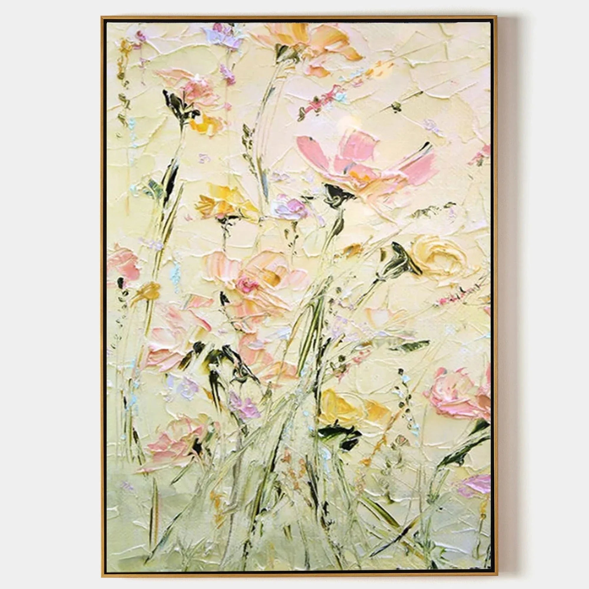 Spring Blossom - Hand Drawn Thick Painted Floral Texture Wall Art#FL10061