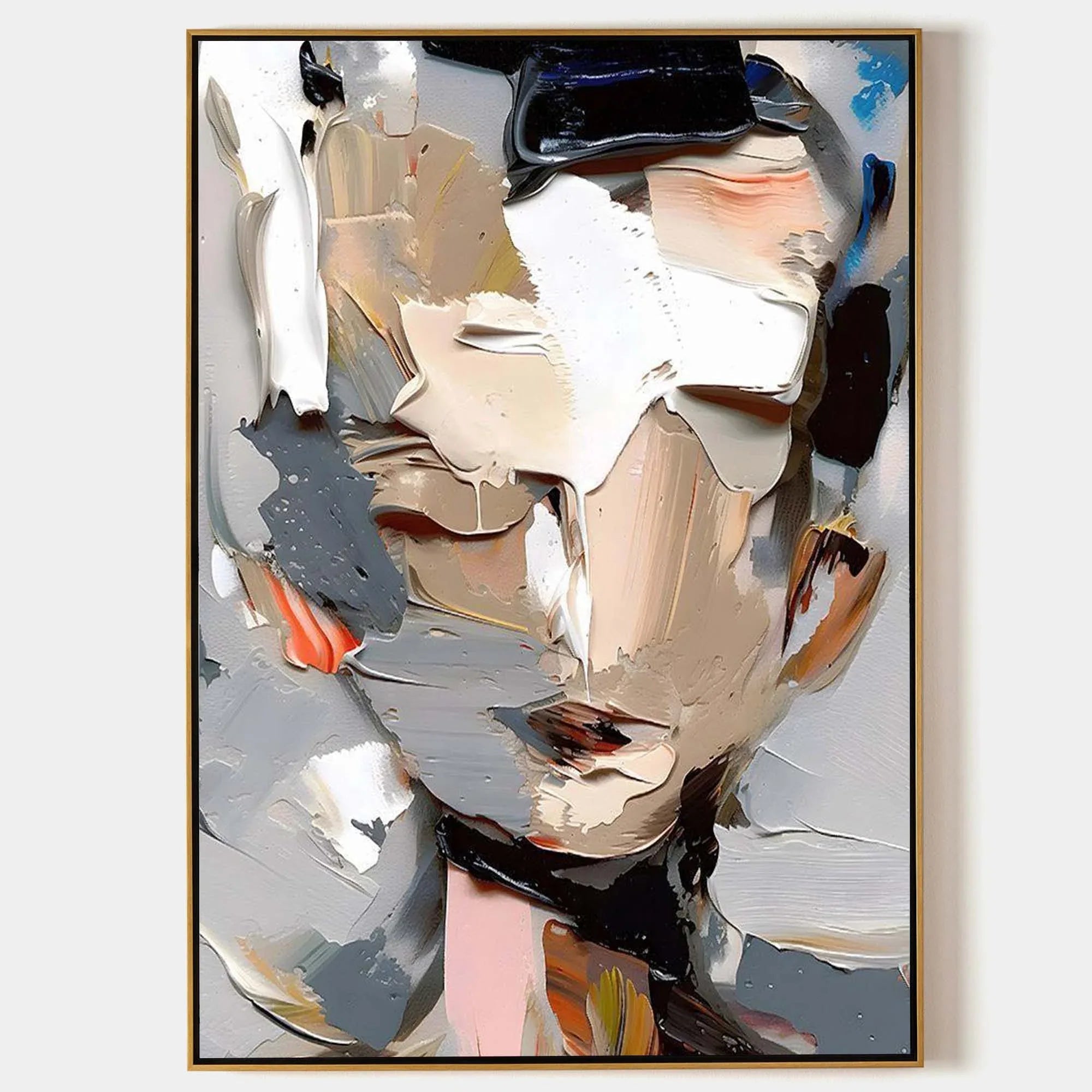 Abstract Portrait-Vertical Three-Dimensional Abstract Portrait Texture Wall Art