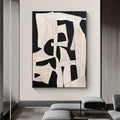 Abstract Harmony-Modern Minimalist Decoration Black and White Geometric Block Abstract Wall Art