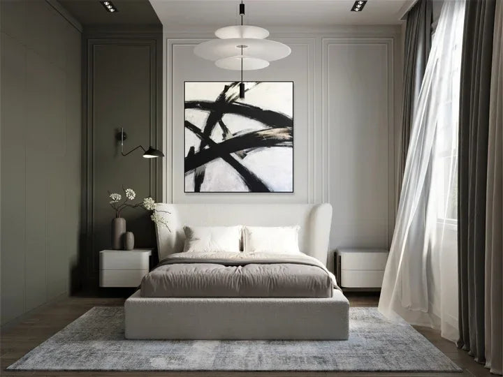Simplicity in Lines-Minimalist Abstract Black and Gold Brushwork Dance Texture Wall Art
