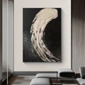 Eclipse Flow-Modern Minimalist Abstract Black and White Curved Texture Wall Art