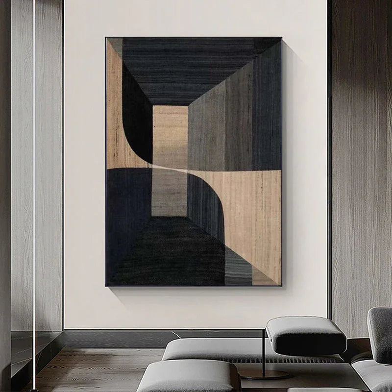 Geometric Tranquility-Geometric Space Abstract Wall Art with Extremely Simple Style