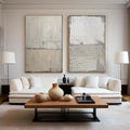 Neutral Duo Flow-Minimalist Duo-Textured Abstract Canvas Set OF 2