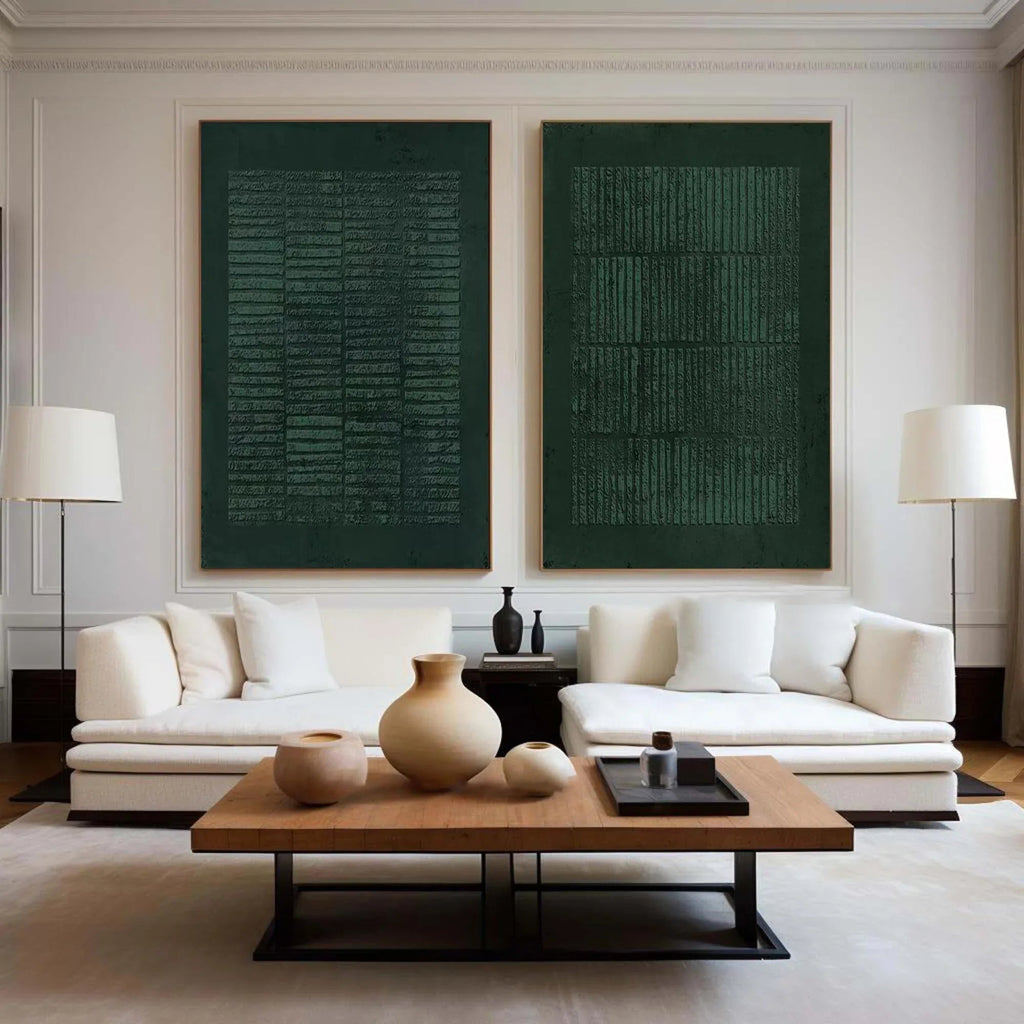 Silent Order – Handcrafted Textured Abstract Diptych