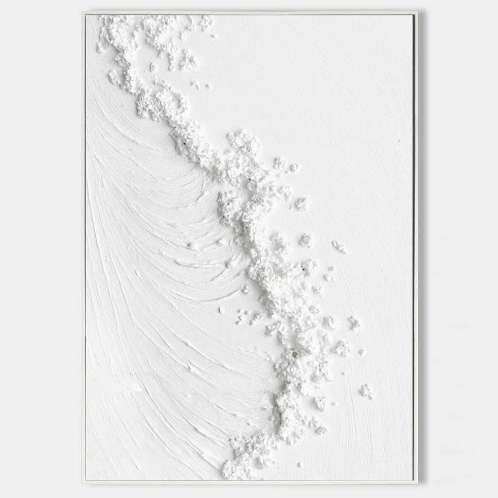 Frosted Harmony Drift-Modern Minimalist Flowing Wave Texture Wall Art